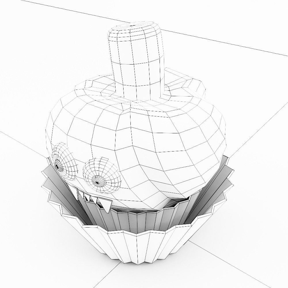 Cupcake Halloween food low poly 3d model Low-poly 3D model_6