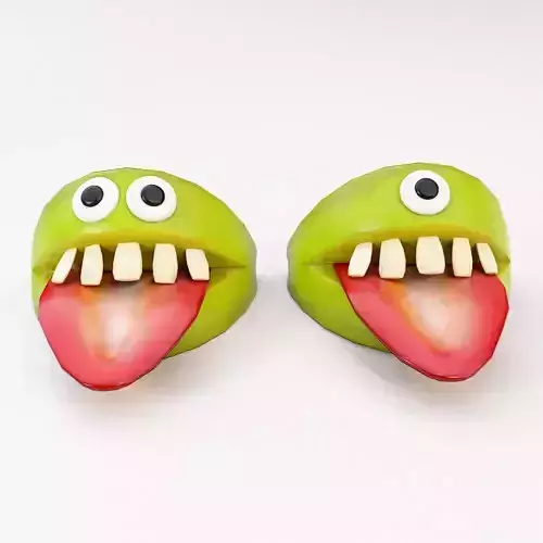 Halloween funny apple food 3d model