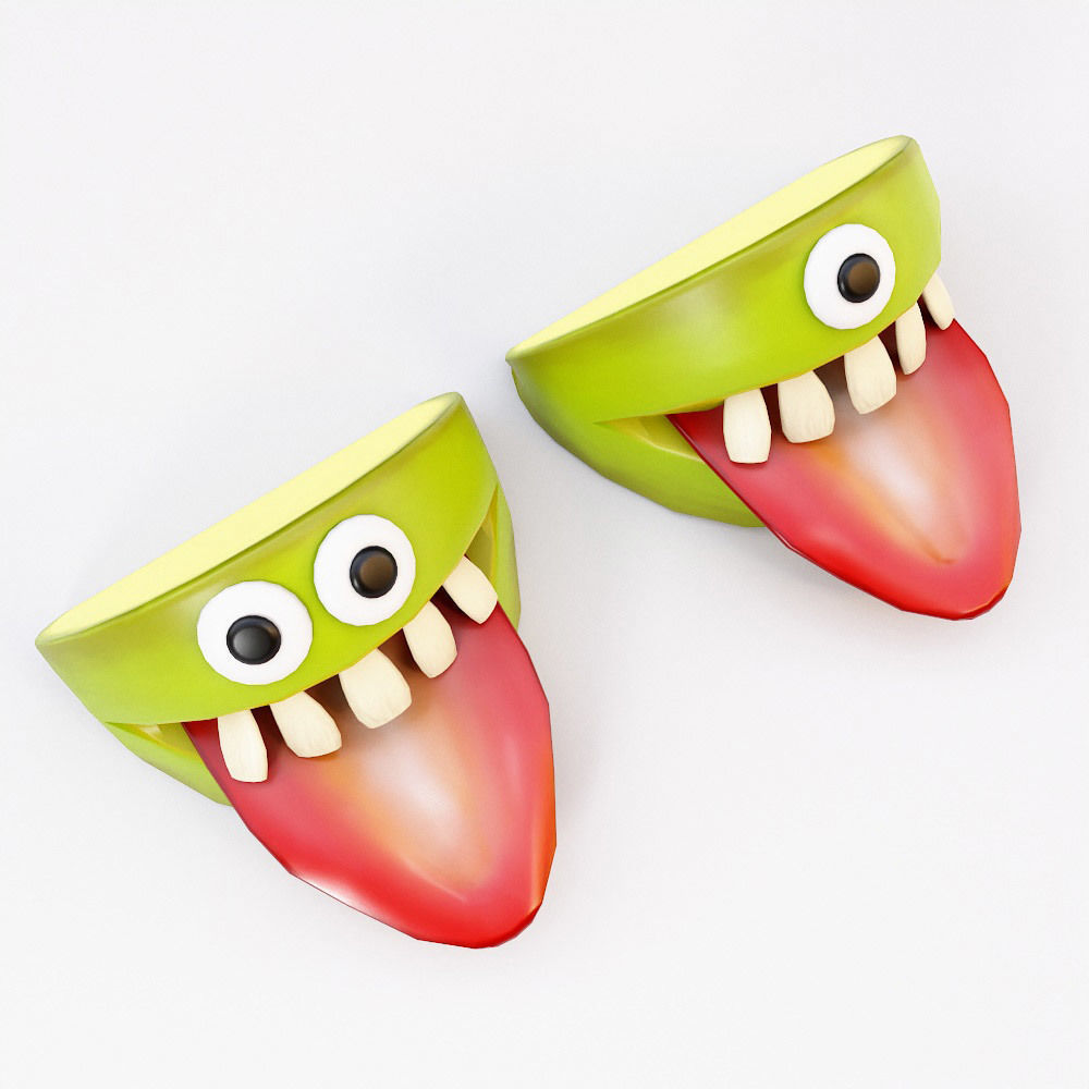 Halloween funny apple food 3d model Low-poly 3D model_3