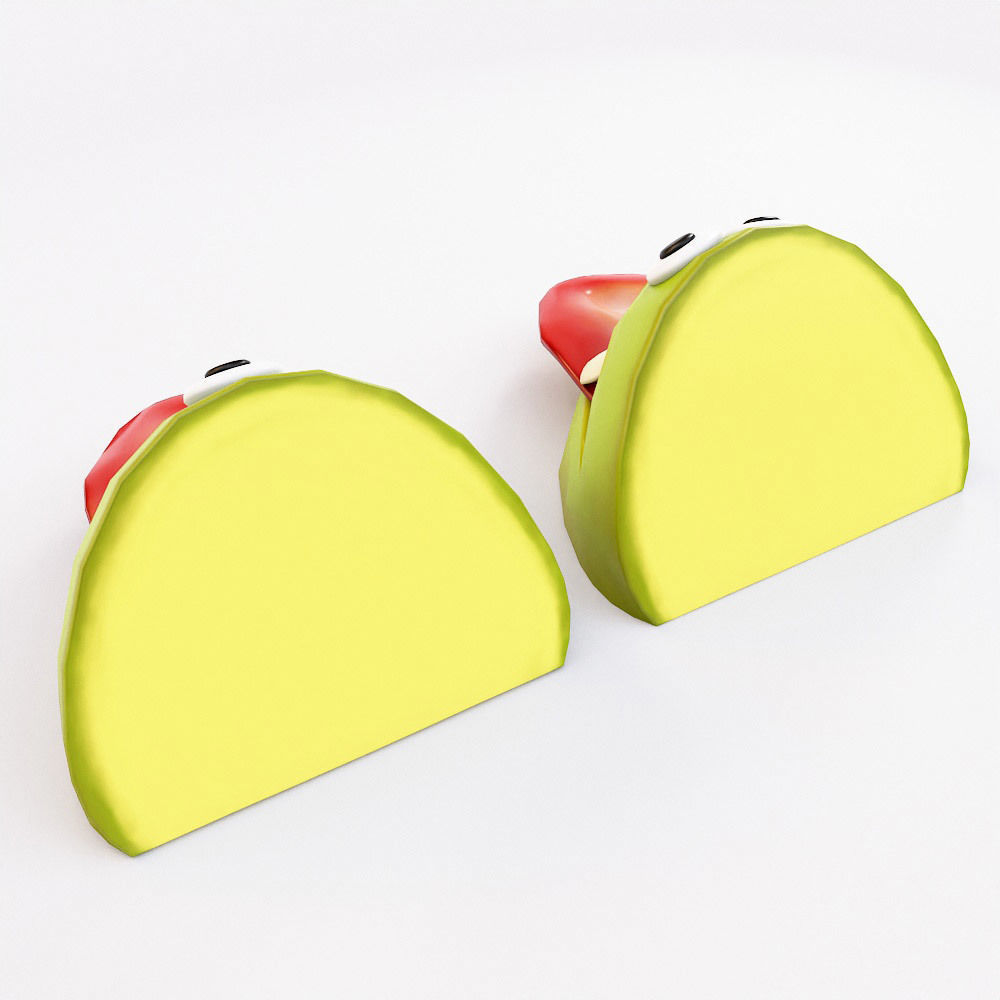 Halloween funny apple food 3d model Low-poly 3D model_4