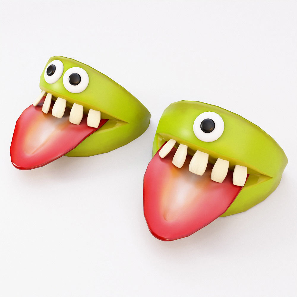 Halloween funny apple food 3d model Low-poly 3D model_1