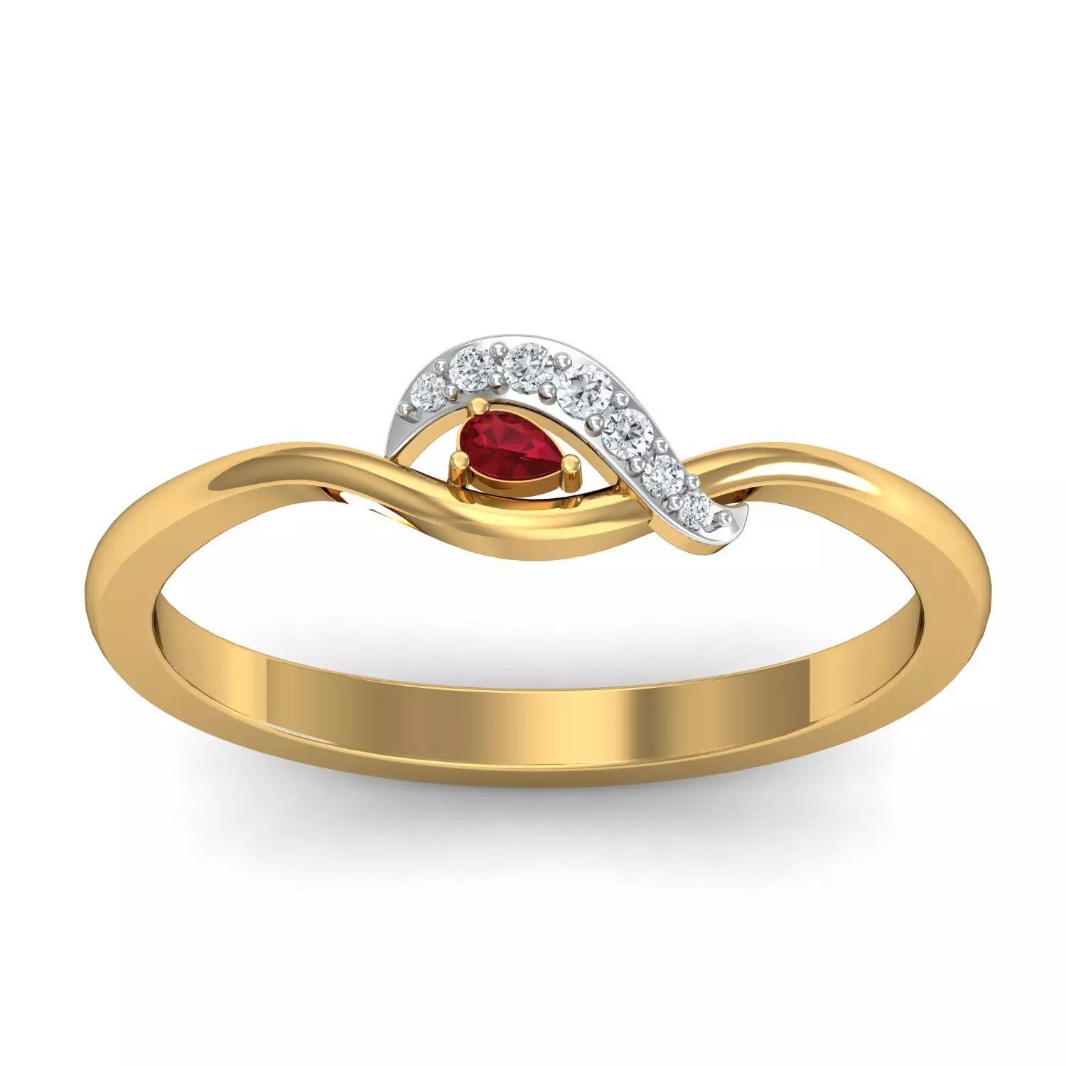 Solitaire Wedding Engagement Pear Diamond Ring 3D print model_0