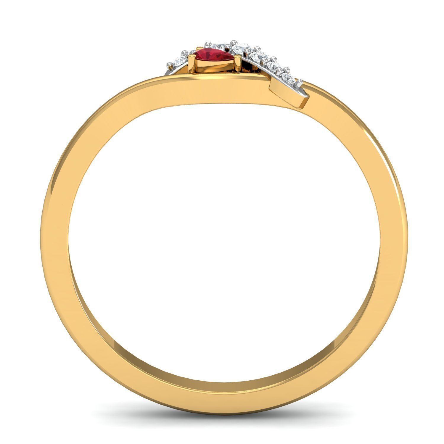 Solitaire Wedding Engagement Pear Diamond Ring 3D print model_2