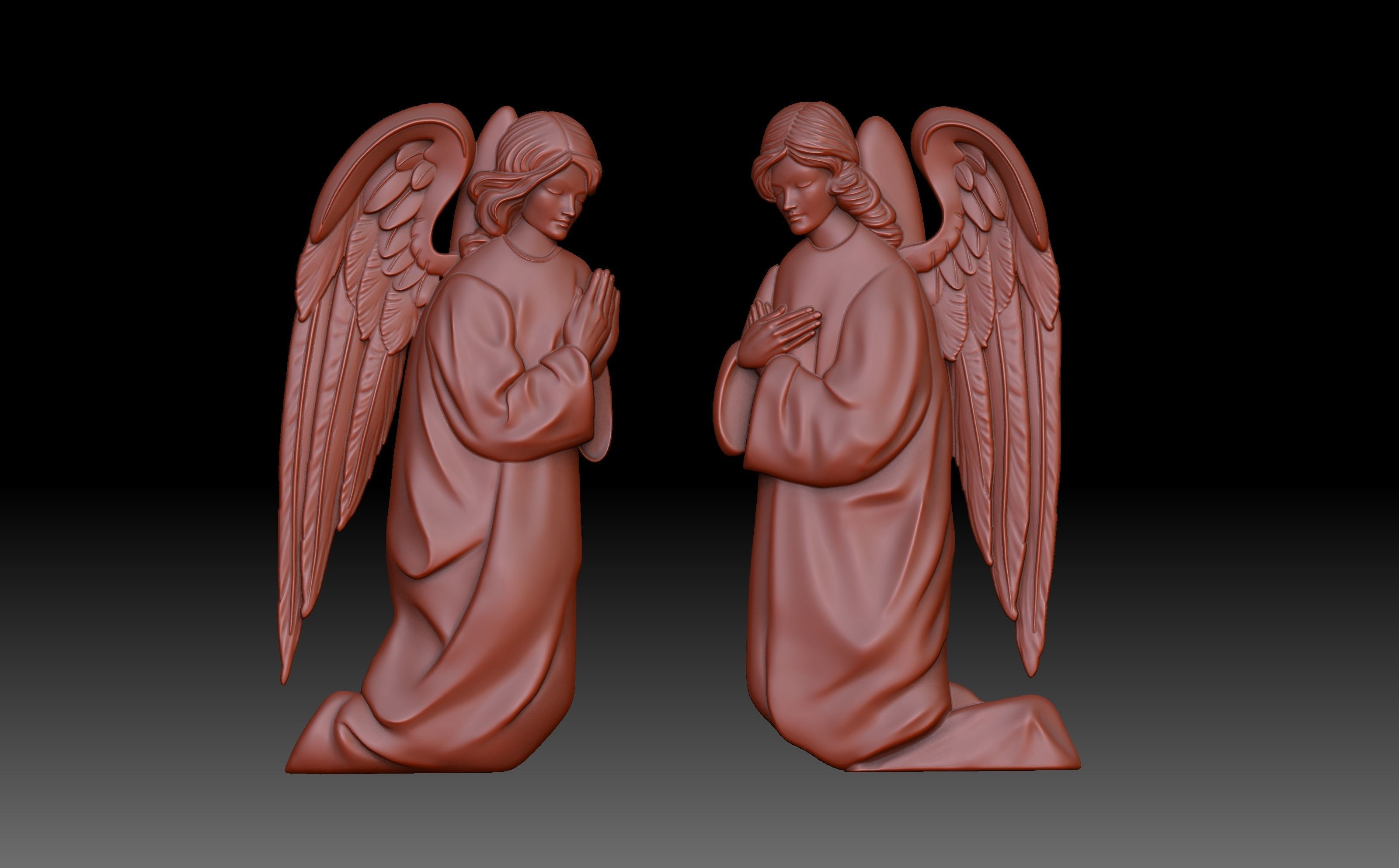 Angels pair of 3D print model_1