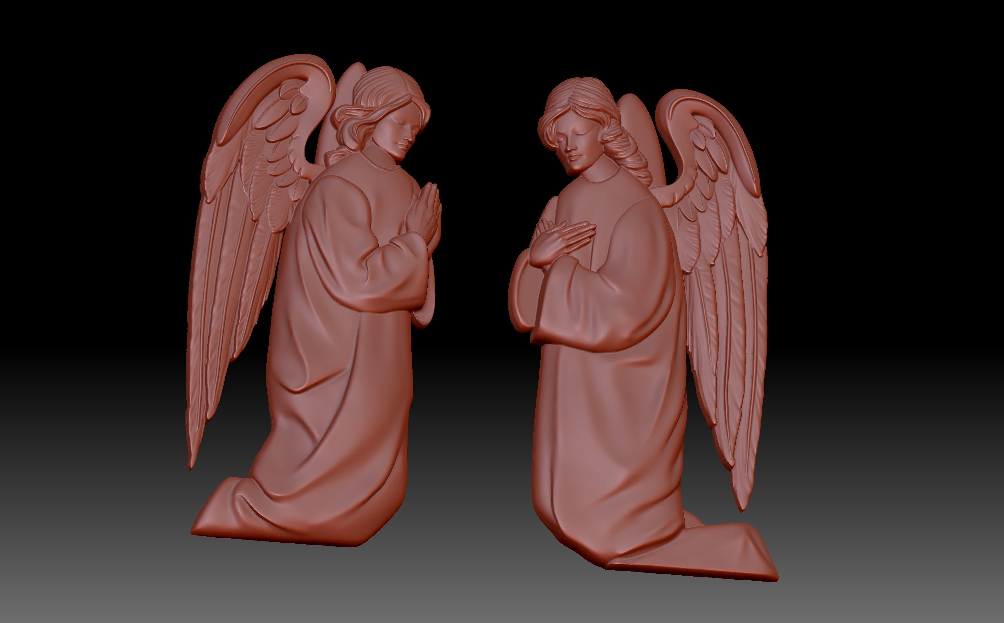 Angels pair of 3D print model_5