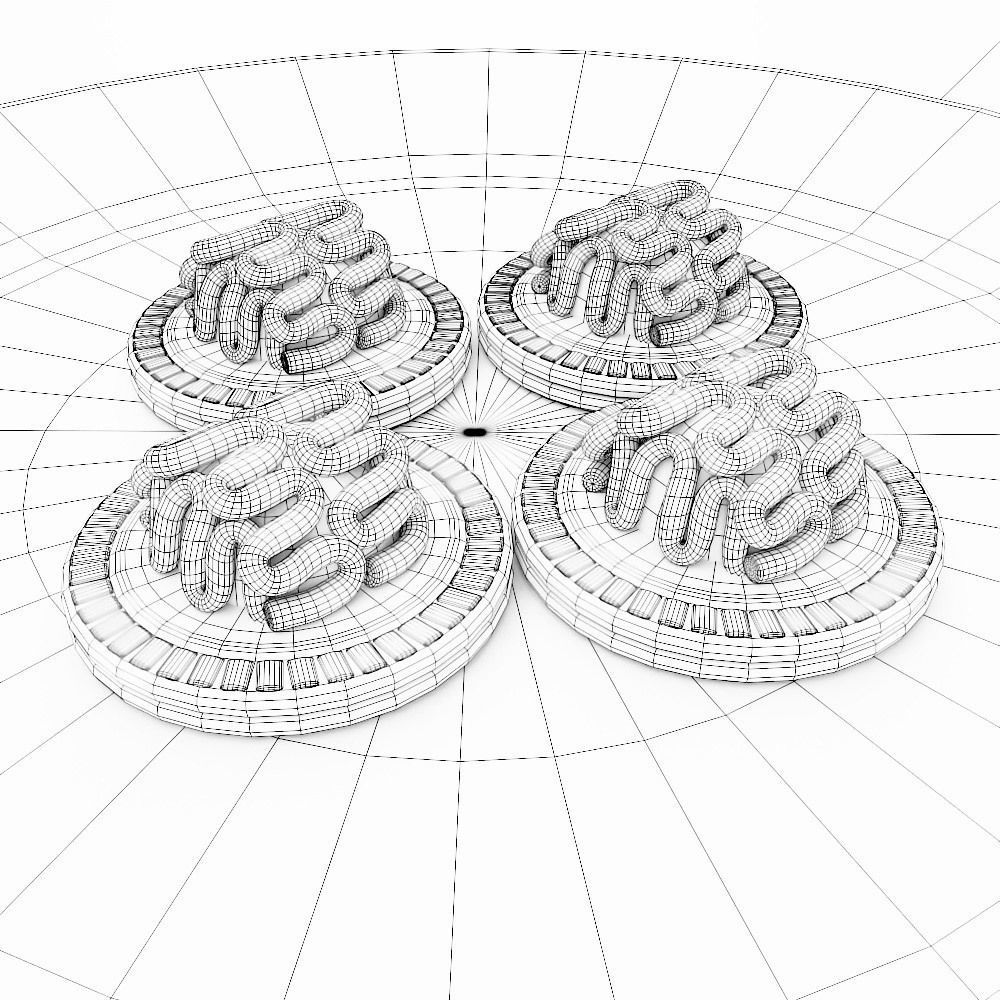 Brain cookies Halloween food 3d model   3D model_8