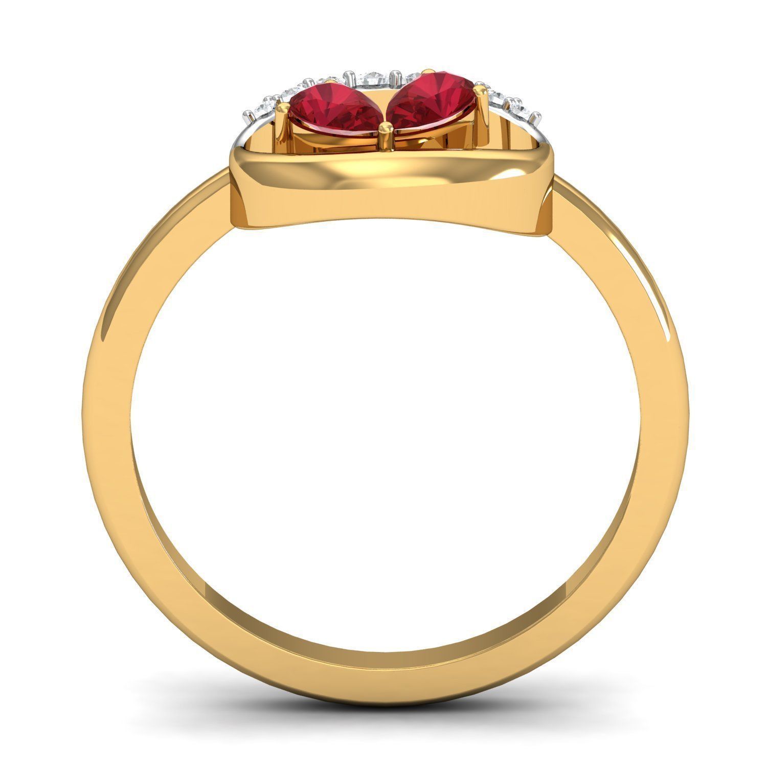 Solitaire Wedding Engagement Pear Diamond Ring 3D print model_2