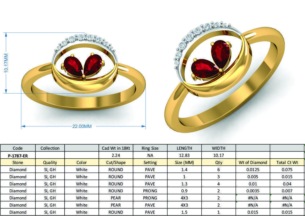 Solitaire Wedding Engagement Pear Diamond Ring 3D print model_3