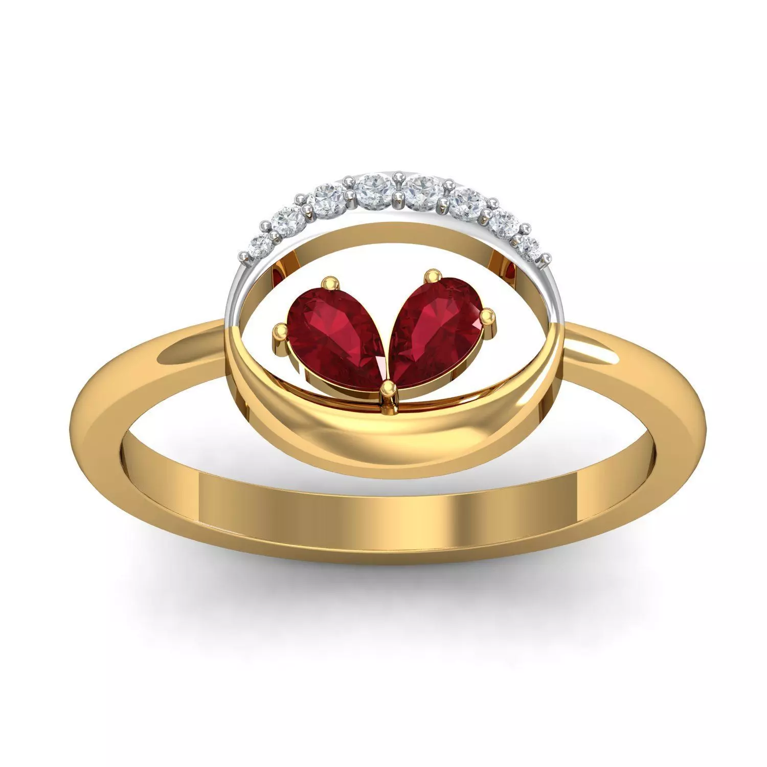 Solitaire Wedding Engagement Pear Diamond Ring 3D print model_0