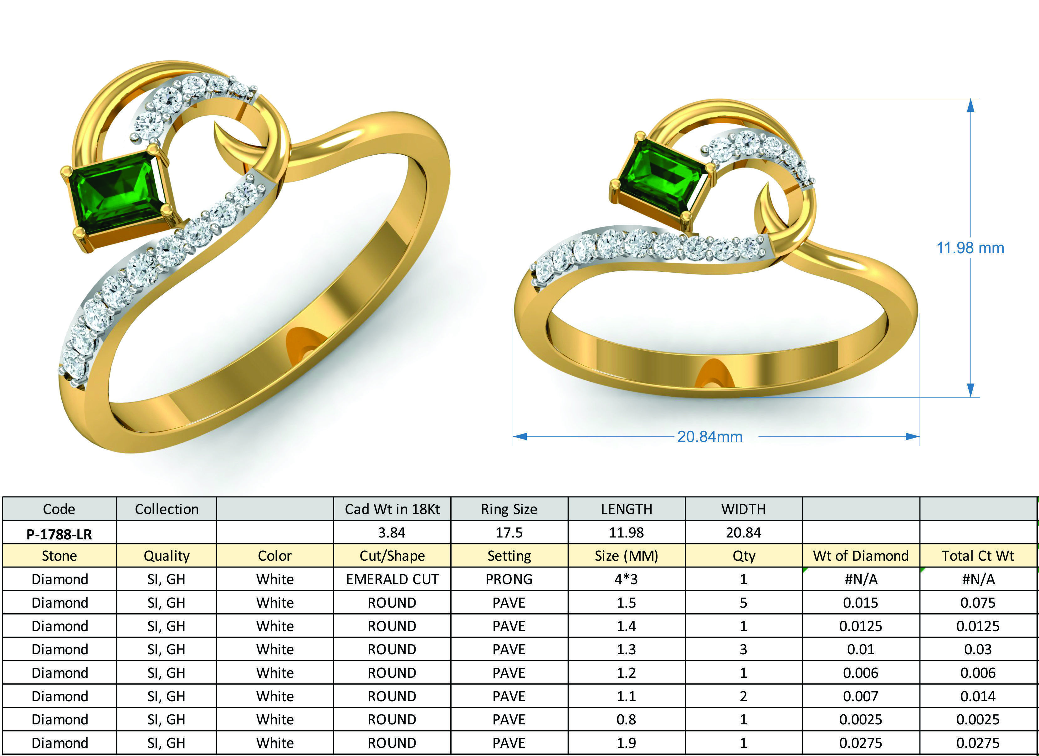Solitaire Wedding Engagement Ring 3dm STL FBX OBJ Render Details 3D print model_3