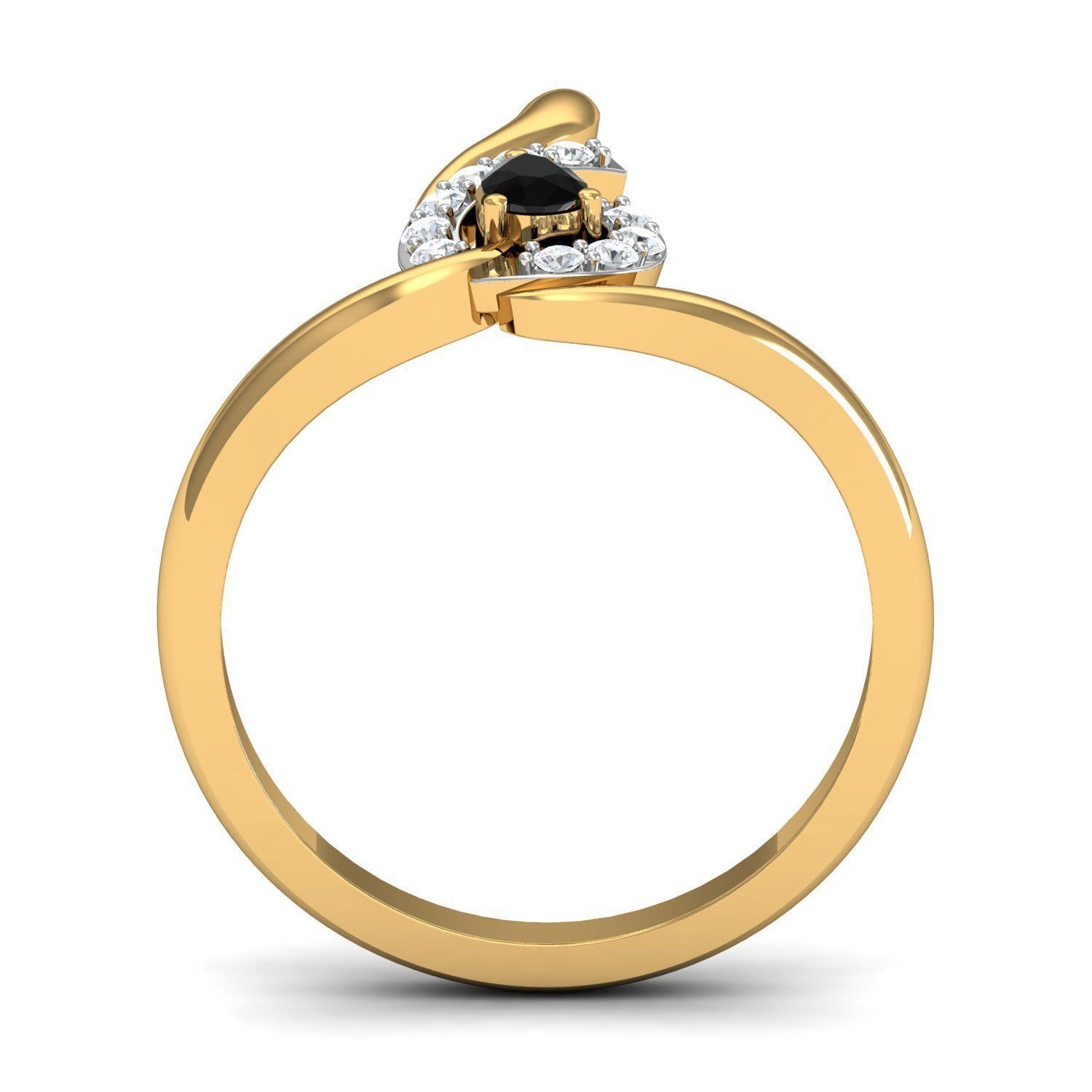 Solitaire Wedding Engagement Pear Diamond Ring 3D print model_2
