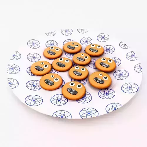Funny cookies Halloween food 3d model 