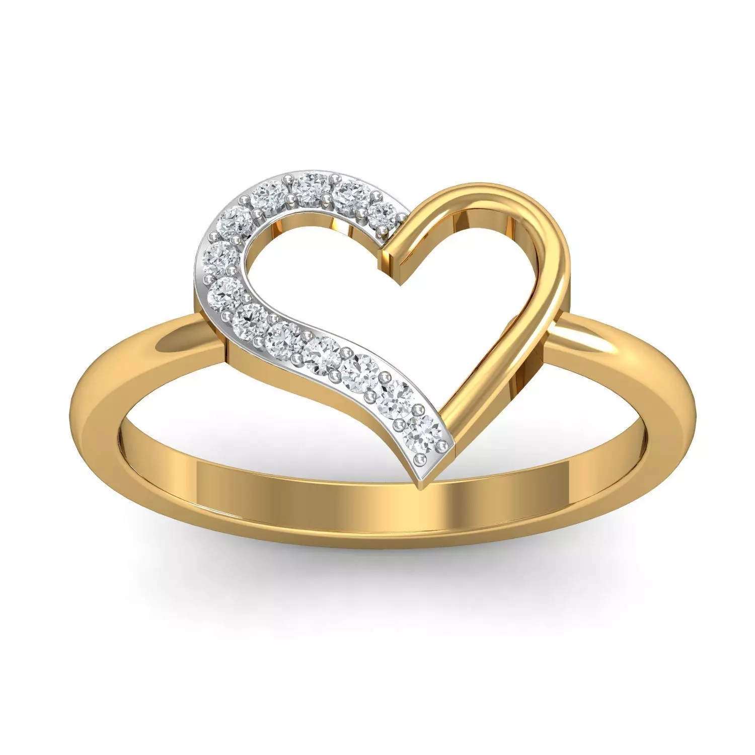 Heart Wedding Engagement Ring 3dm STL FBX OBJ Render Details 3D print model
