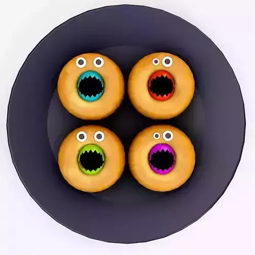 Donuts Halloween food 3d model 