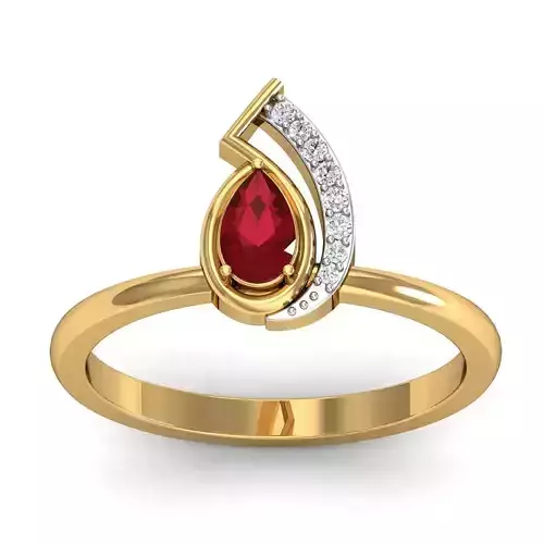 Solitaire Wedding Engagement Pear Diamond Ring  3D print model