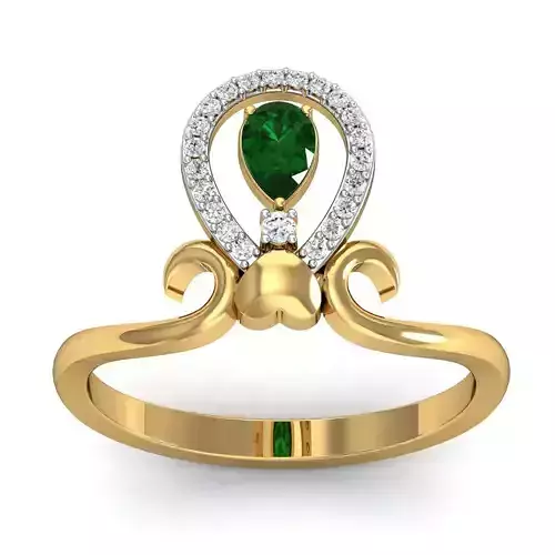 Solitaire Wedding Engagement Pear Diamond Ring  3D print model