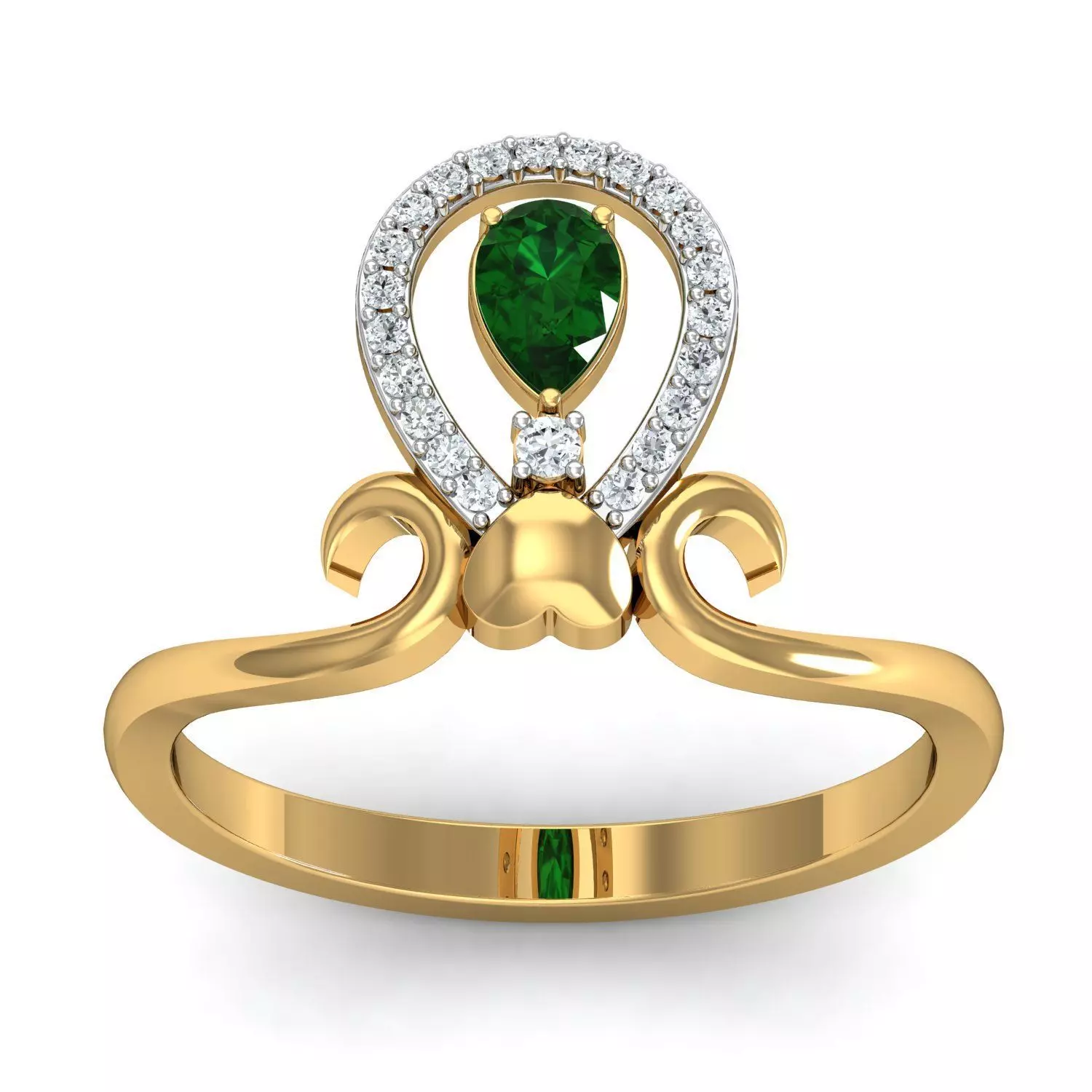 Solitaire Wedding Engagement Pear Diamond Ring 3D print model_0