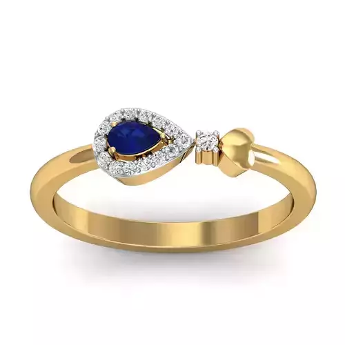 Solitaire Wedding Engagement Pear Diamond Ring  3D print model
