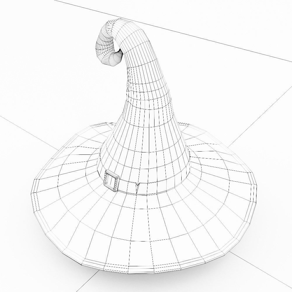 Witch hat 3d model Low-poly 3D model_6