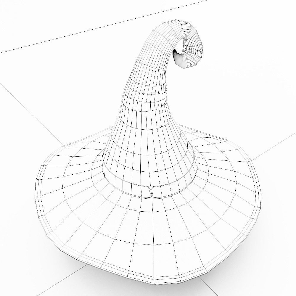 Witch hat 3d model Low-poly 3D model_7