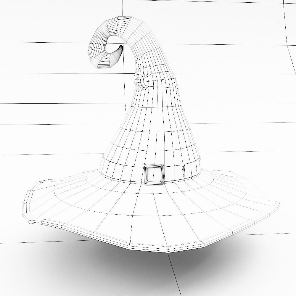 Witch hat 3d model Low-poly 3D model_5