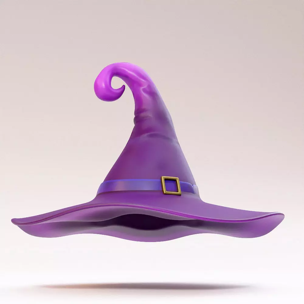 Witch hat 3d model Low-poly 3D model_0
