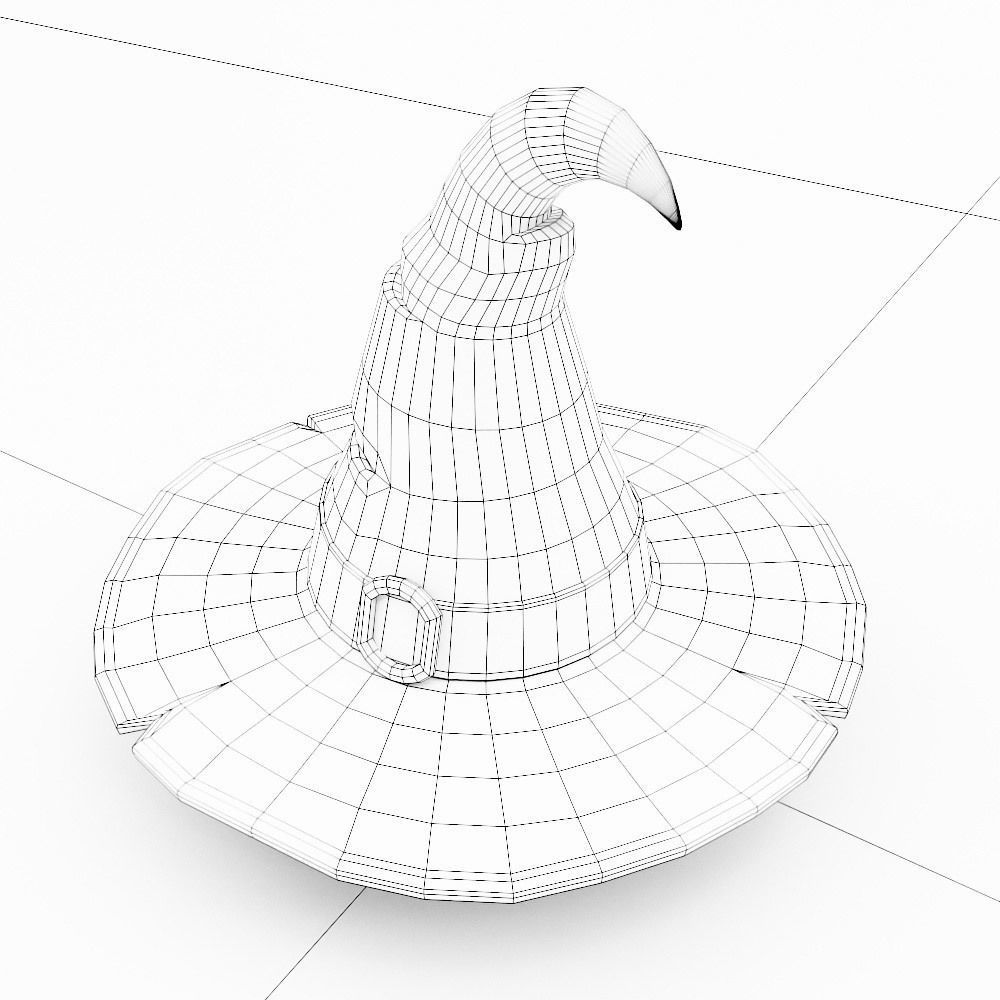 Witch hat 3d model Low-poly 3D model_6