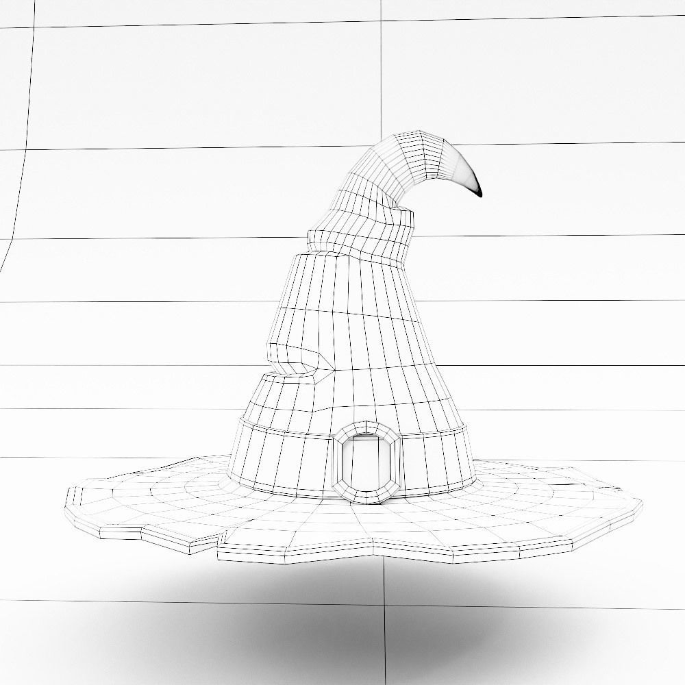 Witch hat 3d model Low-poly 3D model_5