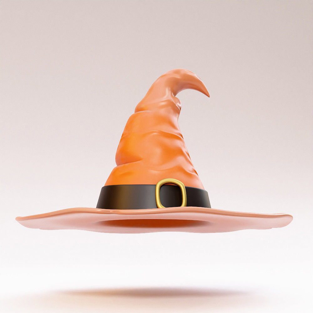 Witch hat 3d model Low-poly 3D model_2