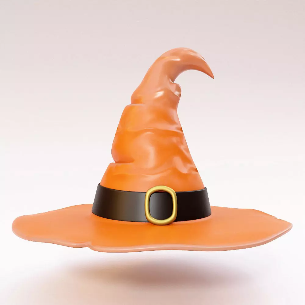 Witch hat 3d model Low-poly 3D model_0