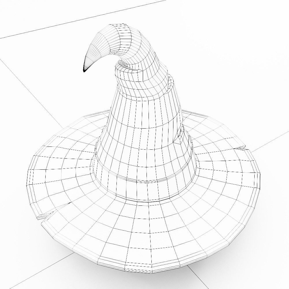 Witch hat 3d model Low-poly 3D model_7