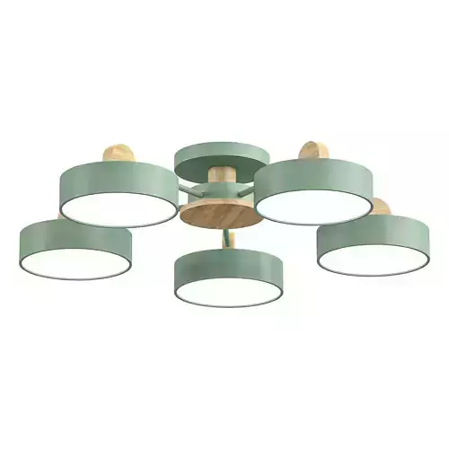 movee five light ceiling fixture in mint