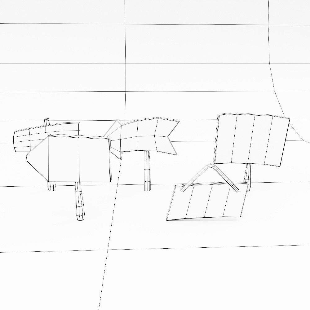 Sign boards low poly 3d model set 3 Low-poly 3D model_4