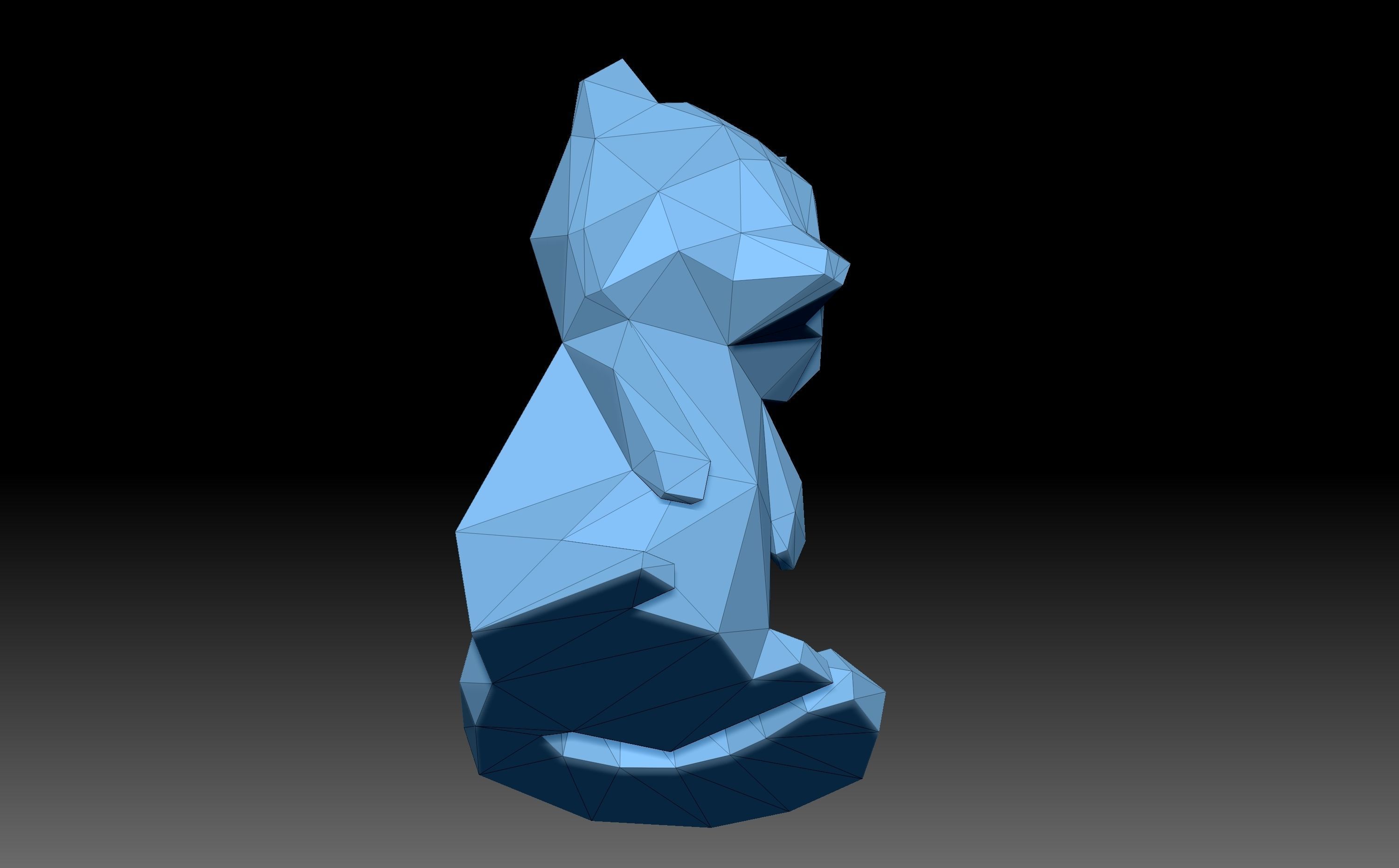 Low poly racoon polygonal cat 3D print model_6