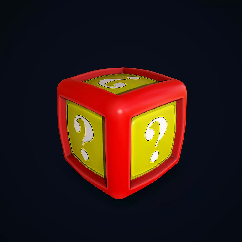 Secret Block Low-poly 3D model_0