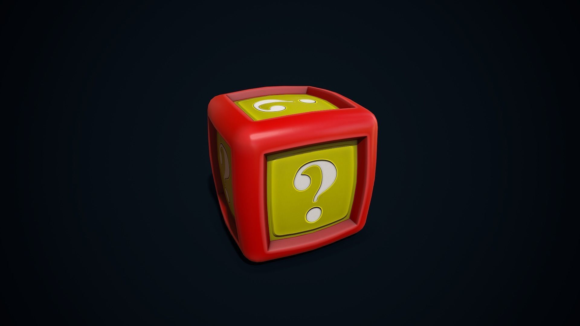 Secret Block Low-poly 3D model_3