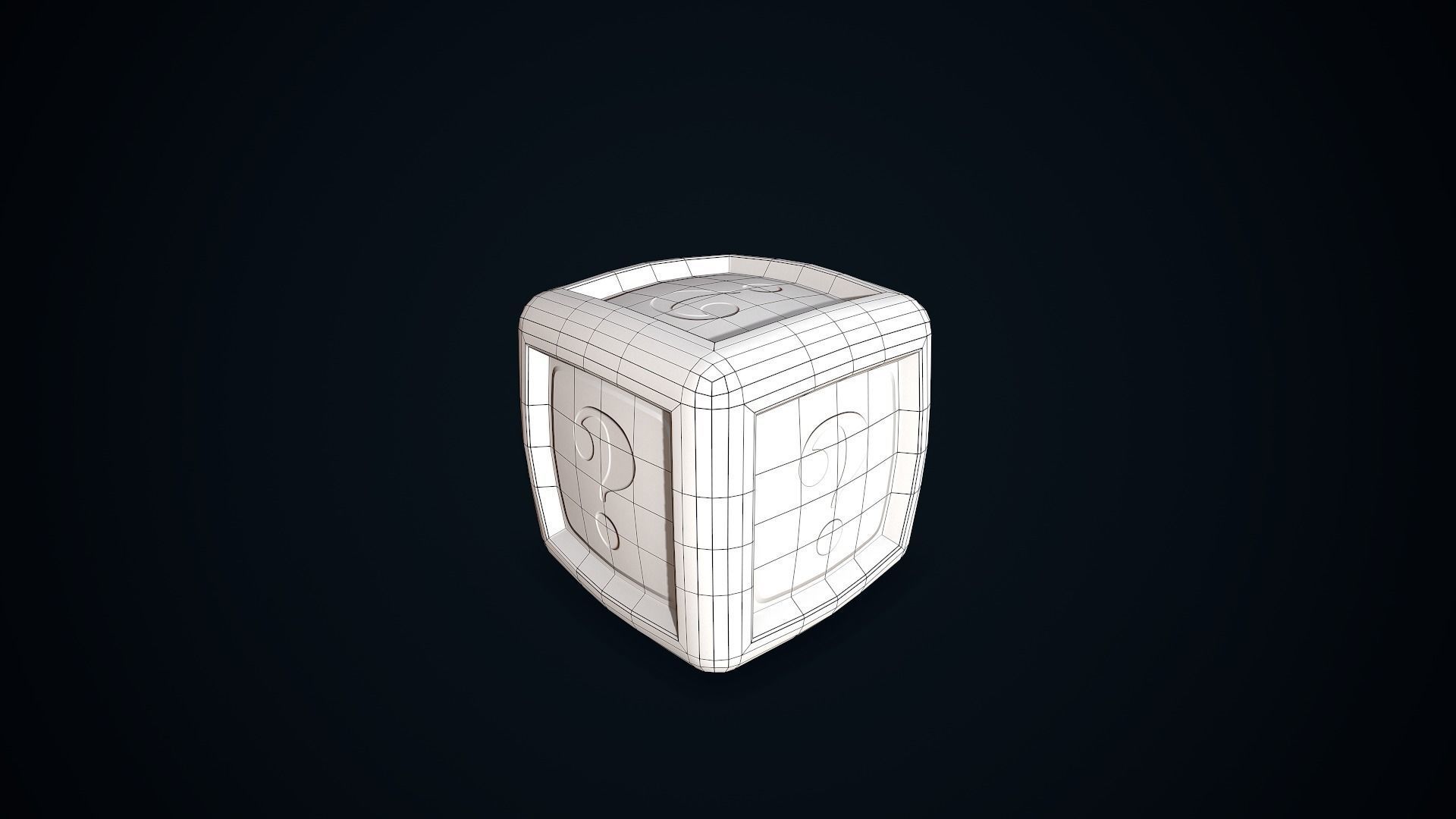 Secret Block Low-poly 3D model_8