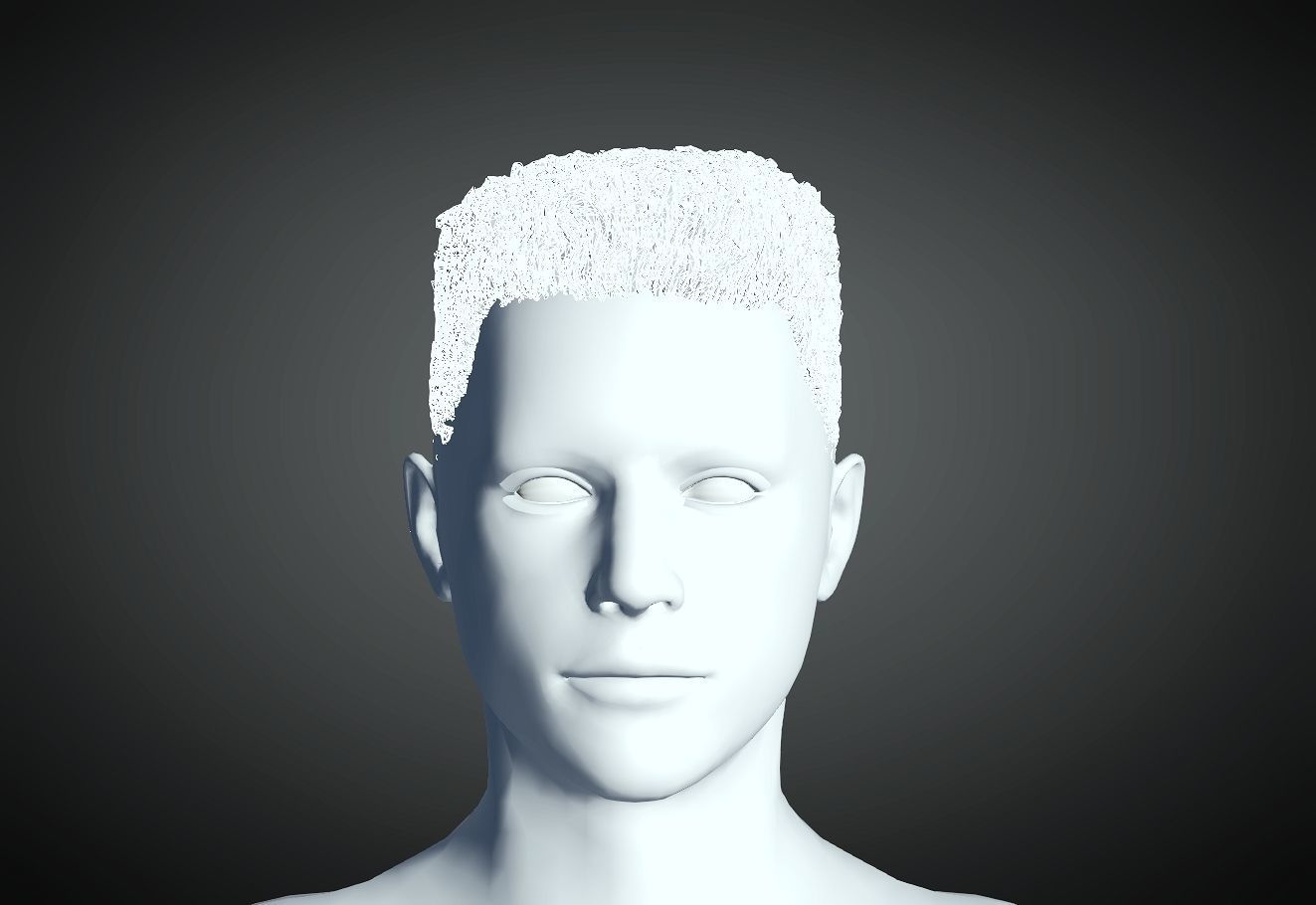 3D Hair style for Man 52 3D model 3D print model_4