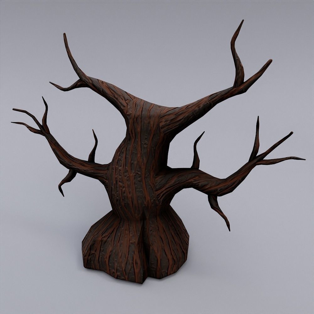 Spooky trees low poly 3d model bundle Low-poly 3D model_3