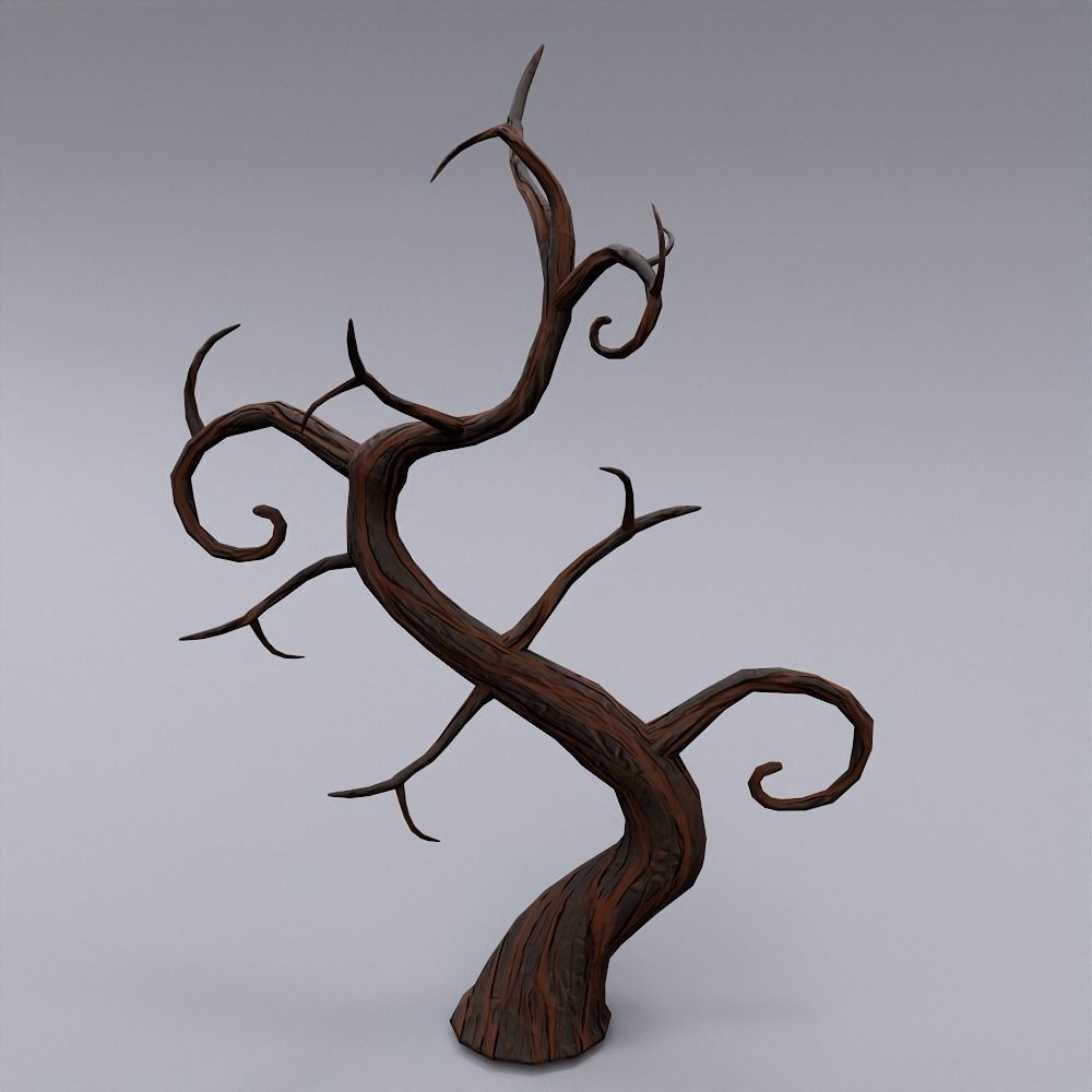 Spooky trees low poly 3d model bundle Low-poly 3D model_8