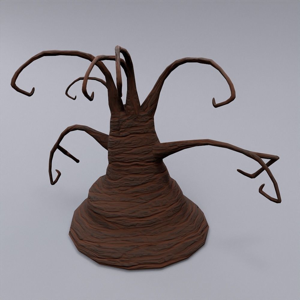 Spooky trees low poly 3d model bundle Low-poly 3D model_6