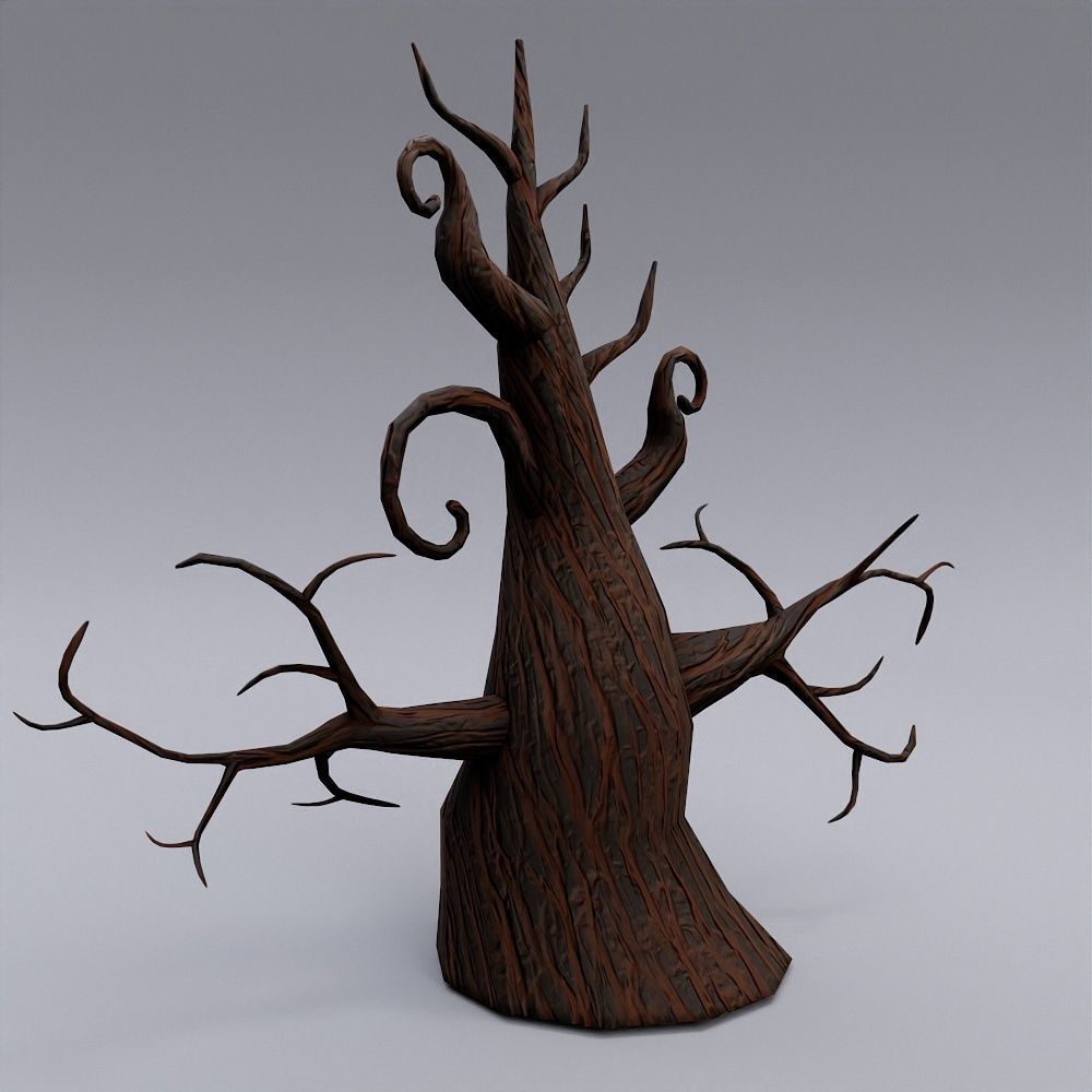 Spooky trees low poly 3d model bundle Low-poly 3D model_4