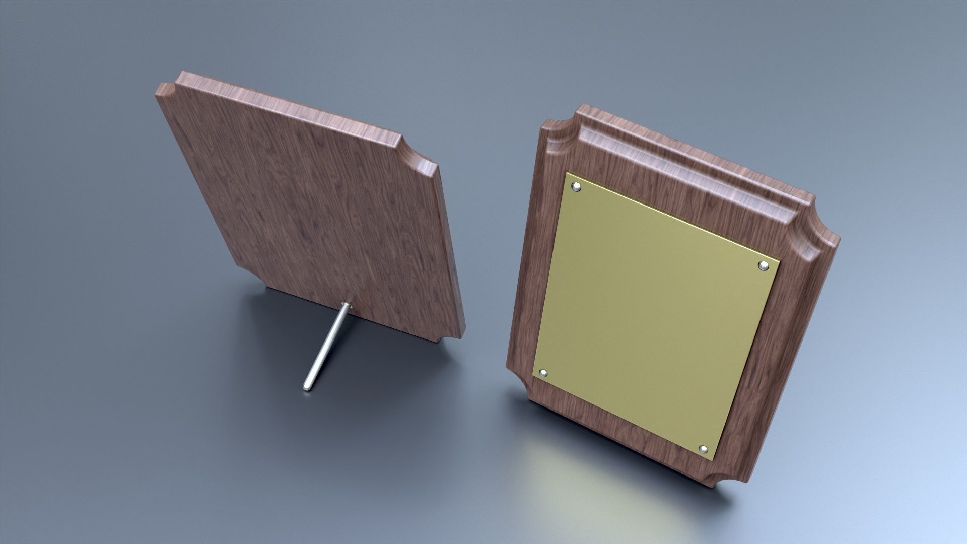 Wooden Plaque Low-poly 3D model_3