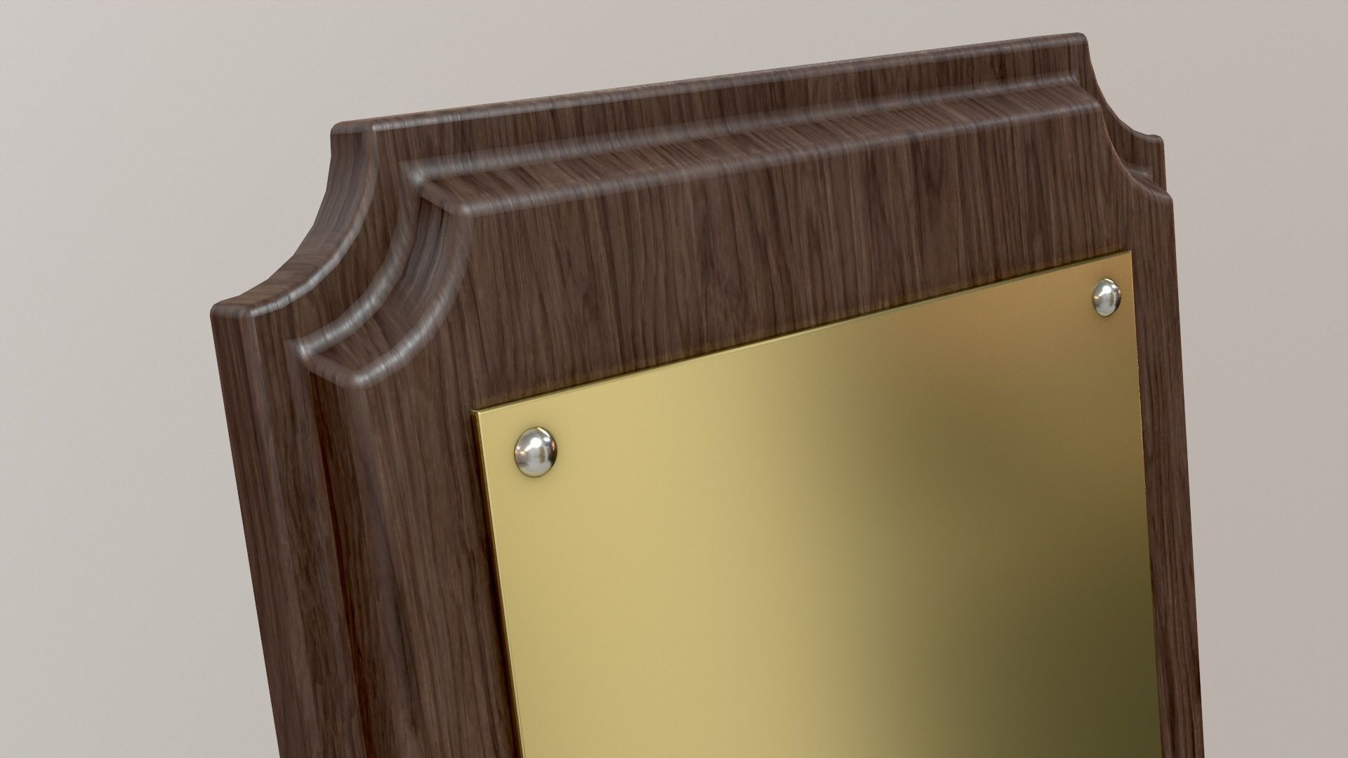 Wooden Plaque Low-poly 3D model_13