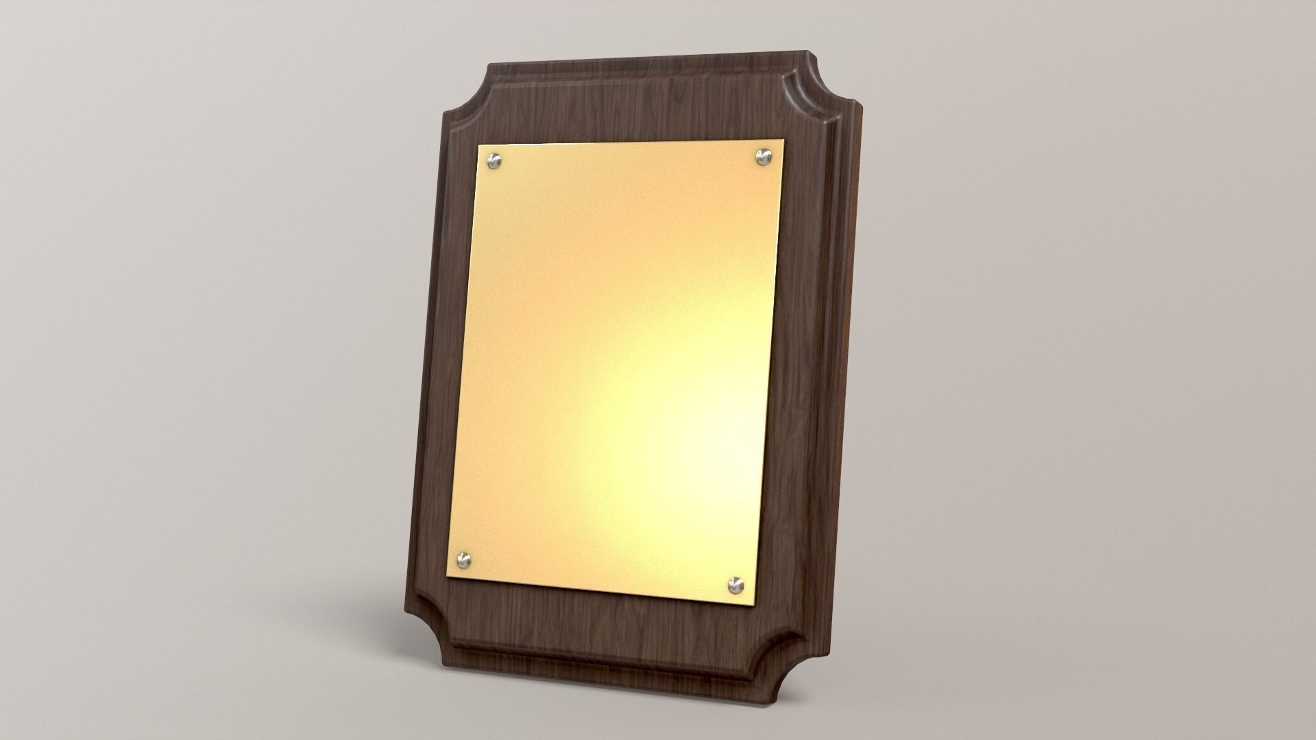 Wooden Plaque Low-poly 3D model_6