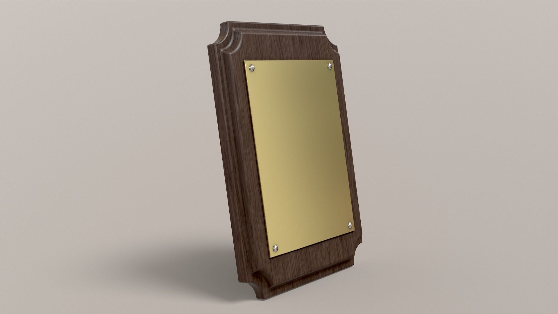 Wooden Plaque Low-poly 3D model_7