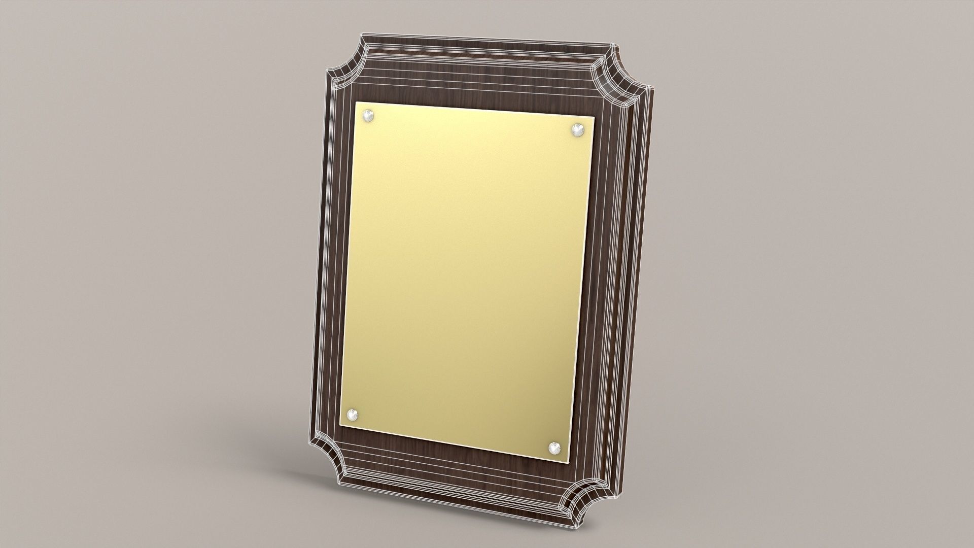 Wooden Plaque Low-poly 3D model_20