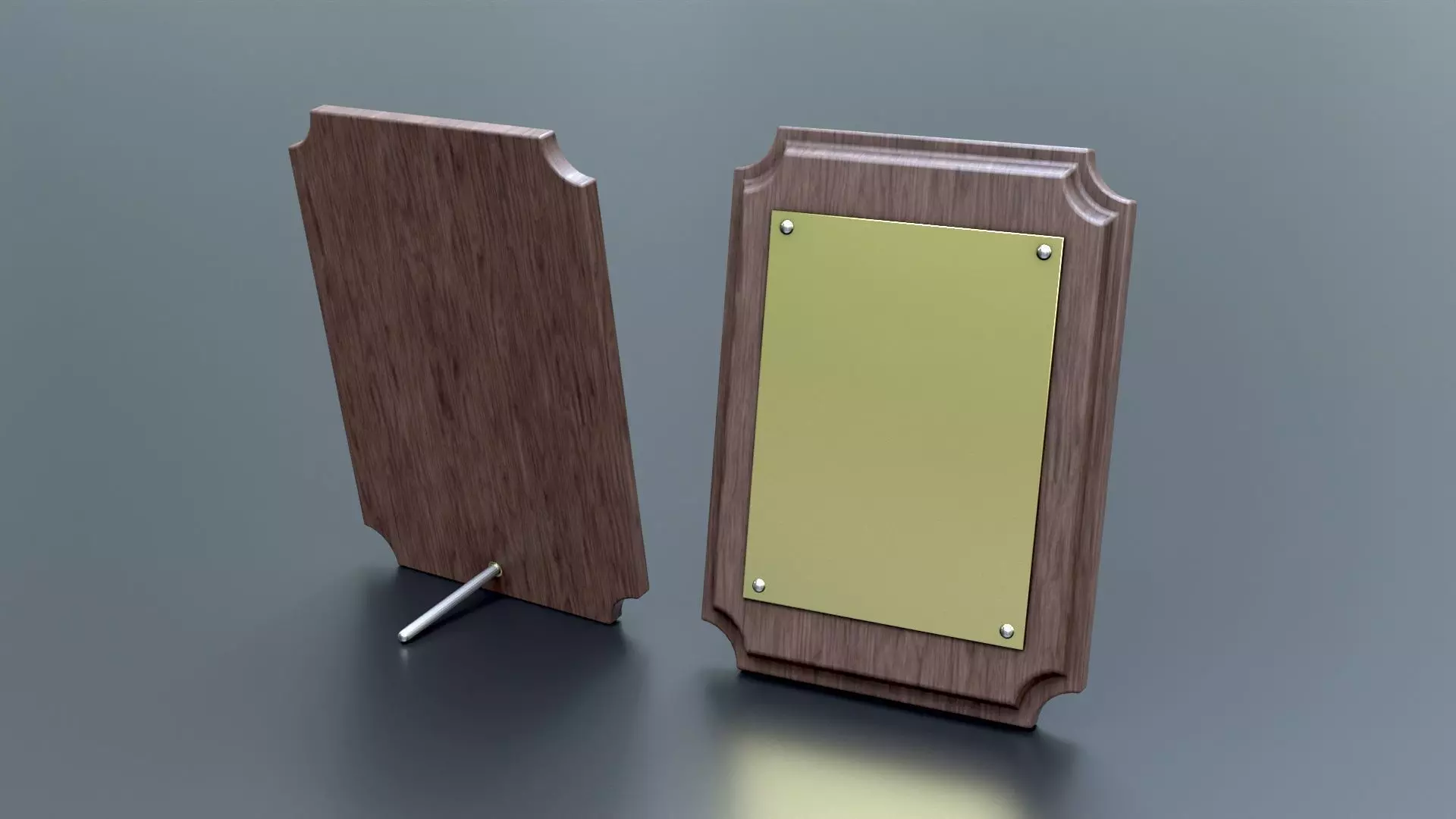 Wooden Plaque Low-poly 3D model_0