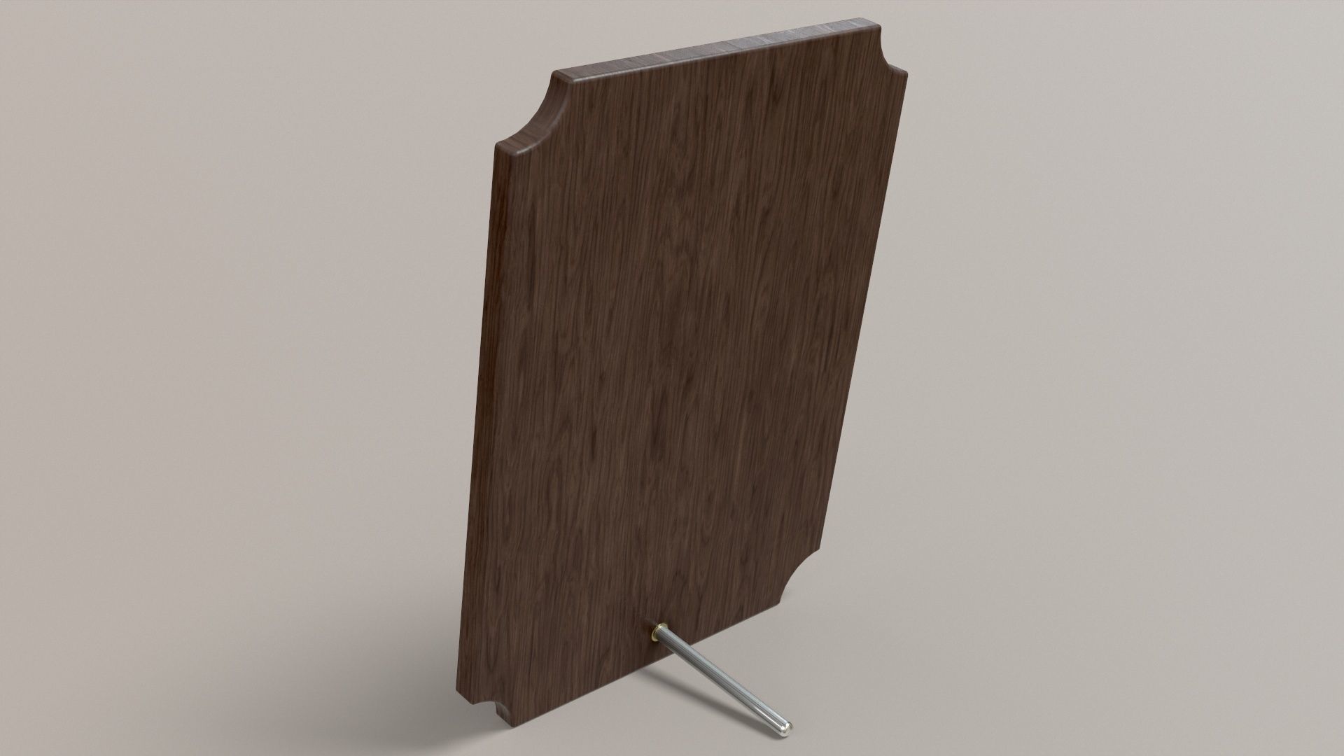 Wooden Plaque Low-poly 3D model_9