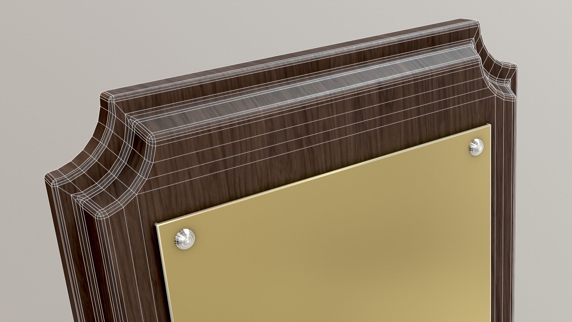 Wooden Plaque Low-poly 3D model_21